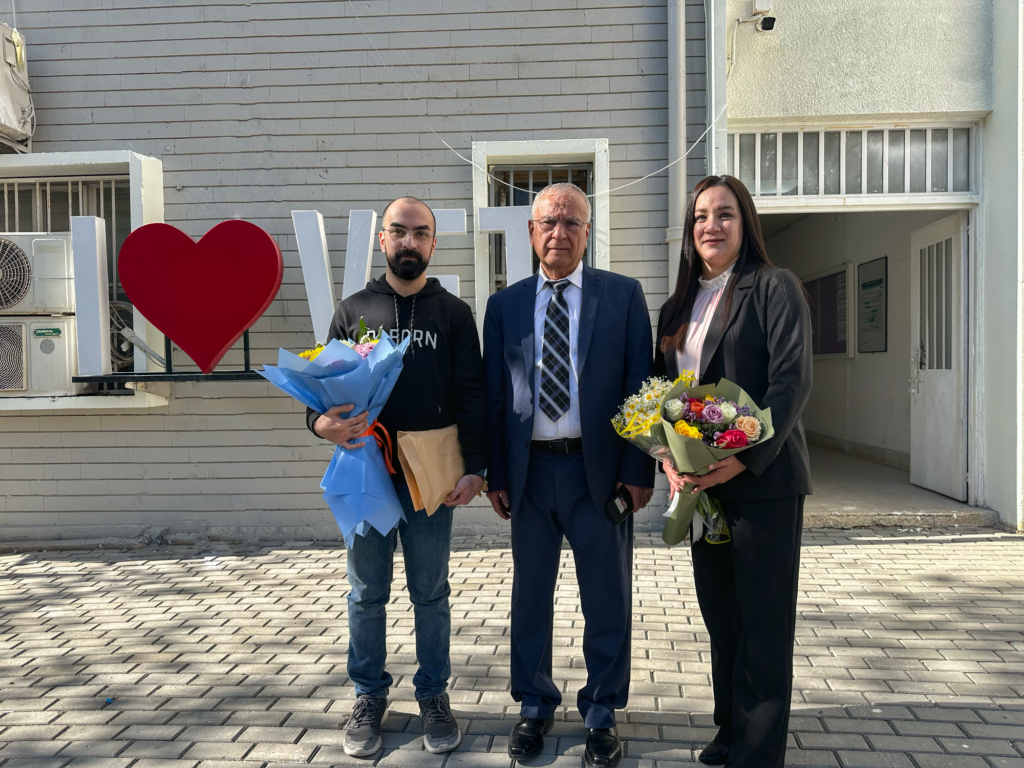 My with my uncle and sister, infront of the College of Veterinary Medicine in the University of Sulaimani.